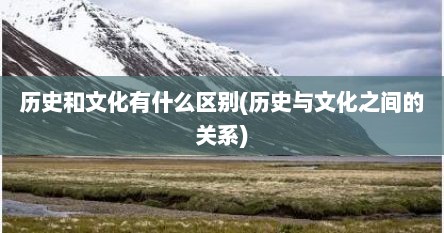 历史和文化有什么区别(历史与文化之间的关系)