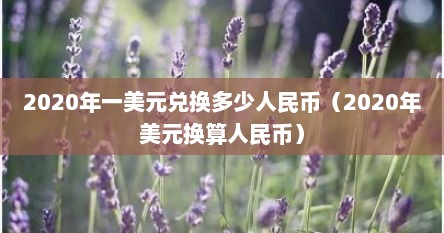 2020年一美元兑换多少人民币（2020年美元换算人民币）