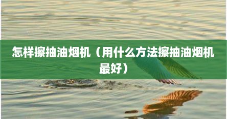 怎么样擦油烟机才能擦干净（怎样擦抽油烟机）