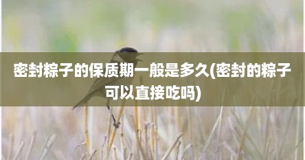 密封粽子的保质期一般是多久(密封的粽子可以直接吃吗)