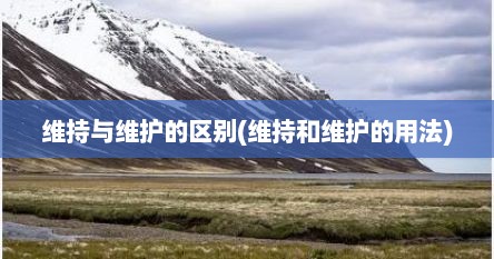 维持与维护的区别(维持和维护的用法)