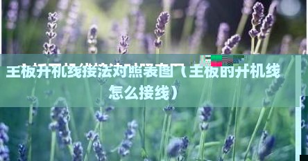 主板开机线接法对照表图（主板的开机线怎么接线）