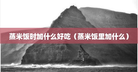 蒸米饭时加什么好吃（蒸米饭里加什么）