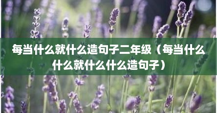 每当什么就什么造句子二年级（每当什么什么就什么什么造句子）