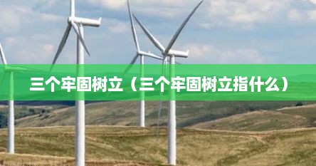 三个牢固树立（三个牢固树立指什么）