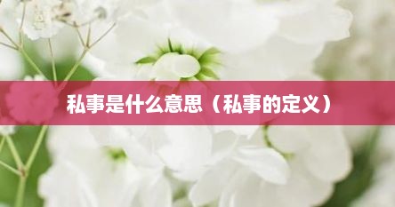 私事是什么意思（私事的定义）