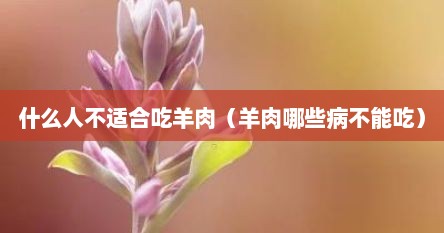 什么人不适合吃羊肉（羊肉哪些病不能吃）