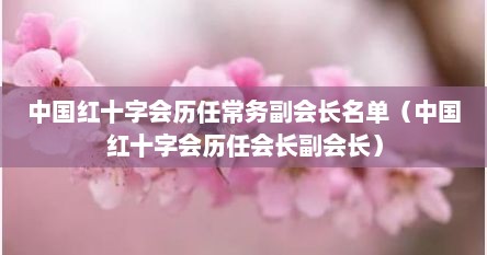 中国红十字会历任常务副会长名单（中国红十字会历任会长副会长）