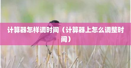 计算器怎样调时间（计算器上怎么调整时间）