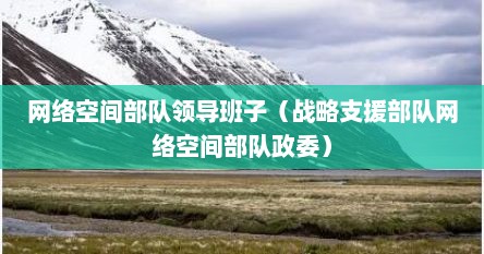 网络空间部队领导班子（战略支援部队网络空间部队政委）
