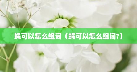 蝇组词二个字（蝇可以怎么组词）