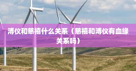 溥仪和慈禧什么关系（慈禧和溥仪有血缘关系吗）