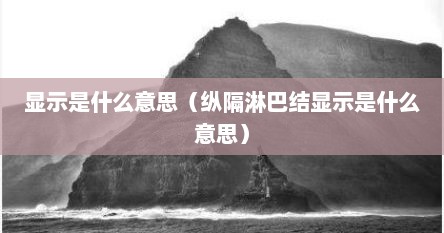 显示是什么意思（纵隔淋巴结显示是什么意思）
