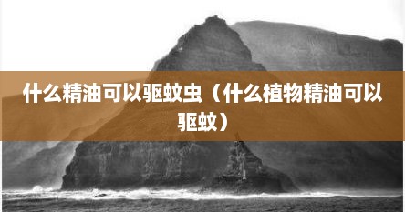 什么精油可以驱蚊虫（什么植物精油可以驱蚊）