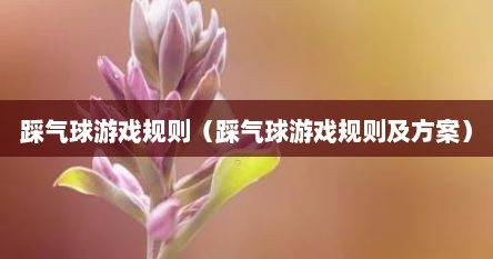 踩气球游戏有什么技巧（踩气球游戏规则介绍）