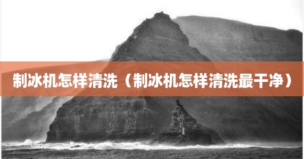 制冰机怎样清洗（制冰机怎样清洗最干净）
