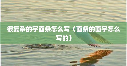 很复杂的字面条怎么写（面条的面字怎么写的）