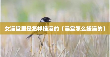 女澡堂里是怎样搓澡的（澡堂怎么搓澡的）