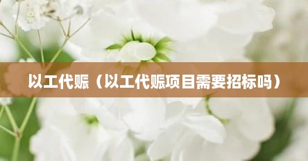 以工代赈（以工代赈项目需要招标吗）