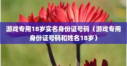 游戏专用18岁实名身份证号码（游戏专用身份证号码和姓名18岁）