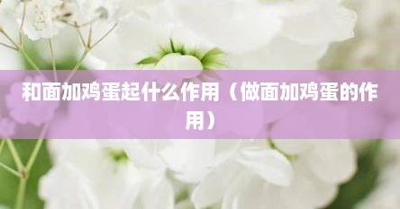 和面放鸡蛋鸡蛋用打散吗（和面加鸡蛋清的作用）