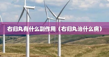 右归丸有什么副作用（右归丸治什么病）