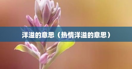 洋溢的意思（热情洋溢的意思）