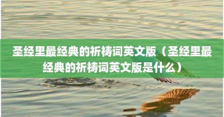 圣经里最经典的祈祷词英文版（圣经里最经典的祈祷词英文版是什么）