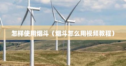 怎样使用烟斗（烟斗怎么用视频教程）