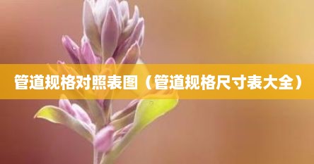 管道规格表及公称直径（管道各种规格对照表）