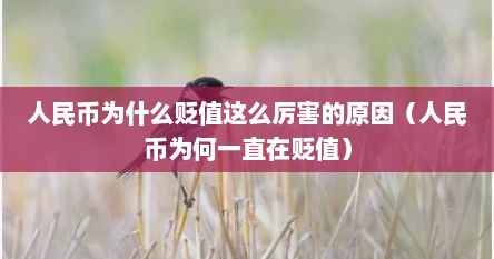 人民币为什么贬值这么厉害的原因（人民币为何一直在贬值）