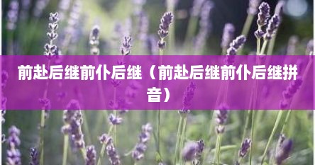 前赴后继前仆后继（前赴后继前仆后继拼音）
