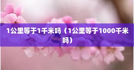 1公里等于1千米吗（1公里等于1000千米吗）