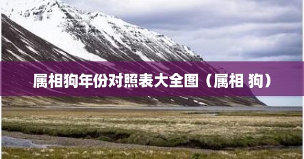 属相狗年份对照表大全图（属相 狗）