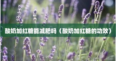 酸奶加红糖能减肥吗（酸奶加红糖的功效）
