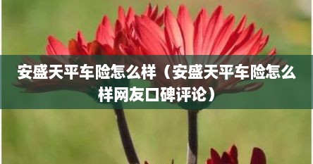 安盛天平车险怎么样（安盛天平车险怎么样网友口碑评论）