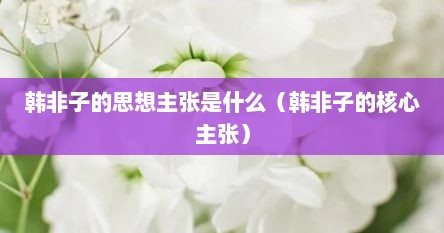 韩非子的思想主张是什么（韩非子的核心主张）