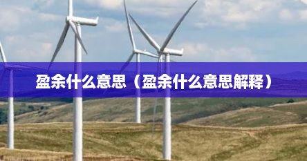 盈余什么意思（盈余什么意思解释）