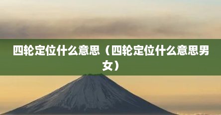 四轮定位什么意思（四轮定位什么意思男女）