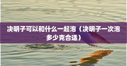 决明子可以和什么一起泡（决明子一次泡多少克合适）