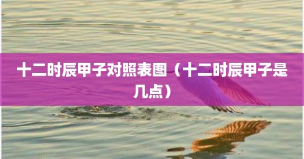 十二时辰甲子对照表图（十二时辰甲子是几点）