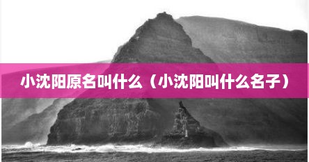 小沈阳原名叫什么（小沈阳叫什么名子）