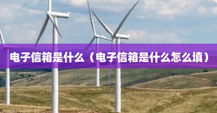 电子信箱是什么（电子信箱是什么怎么填）
