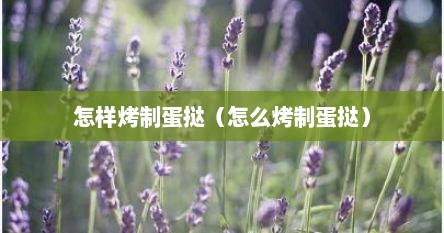 怎样烤制蛋挞（怎么烤制蛋挞）