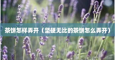 茶饼怎样弄开（坚硬无比的茶饼怎么弄开）