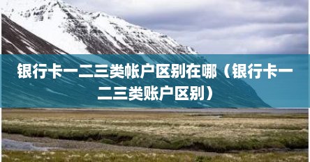 银行卡一二三类帐户区别在哪（银行卡一二三类账户区别）