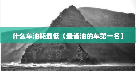 什么车油耗最低（最省油的车第一名）