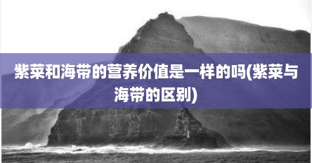 紫菜和海带的营养价值是一样的吗(紫菜与海带的区别)