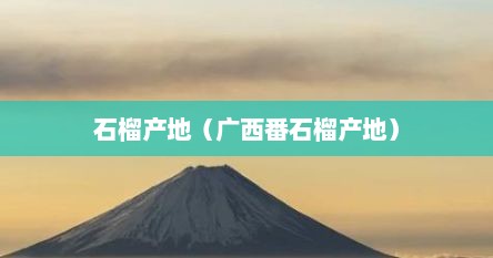 石榴产地（广西番石榴产地）