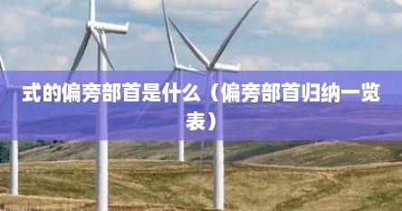 式的偏旁部首是什么（偏旁部首归纳一览表）